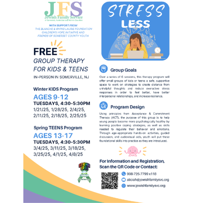 Stress Less Group Program for Teens