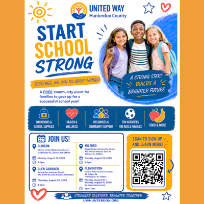 Start School Strong Series- United Way of Hunterdon County