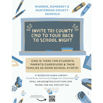 Invite Tri County CMO to your BACK TO SCHOOL NIGHT!!!